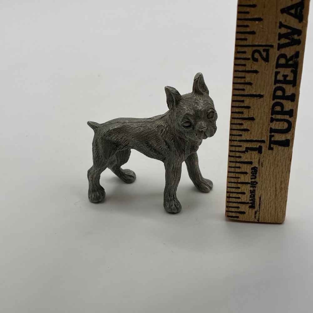 Spoontiques Pewter Boston Terrier French Bulldog Miniature Dog Figurine Vintage - Picture 4 of 5